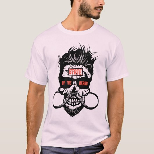 Todeskopf Statabeard Hipster Bartbart Moust T-Shirt (Vorderseite)