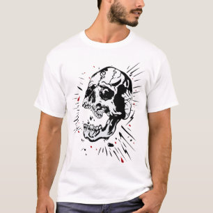 Todeskopf Tattoo old School Crane Hallowe T-Shirt