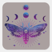 Todeskopfmoth Occult Quadratischer Aufkleber (Vorderseite)