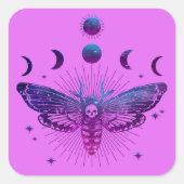 Todeskopfmoth Occult Quadratischer Aufkleber (Vorderseite)