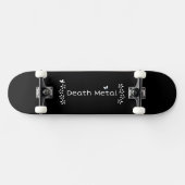 Todesmetall mit Schwarz mit Schmetterlingen Skateboard (Horizontal)