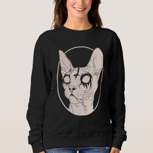 Todesmetall Sphynx Kat Satanic Bekleidung für Männ Sweatshirt (Vorderseite)