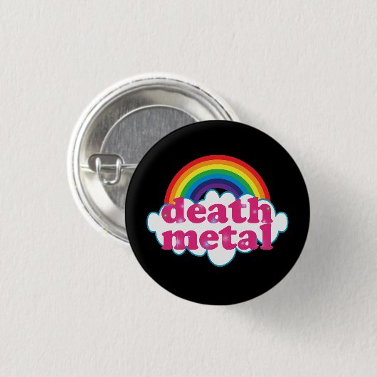 Todesmetallregenbogenentwurf Button (Vorne & Hinten)