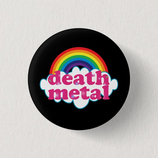 Todesmetallregenbogenentwurf Button (Vorderseite)