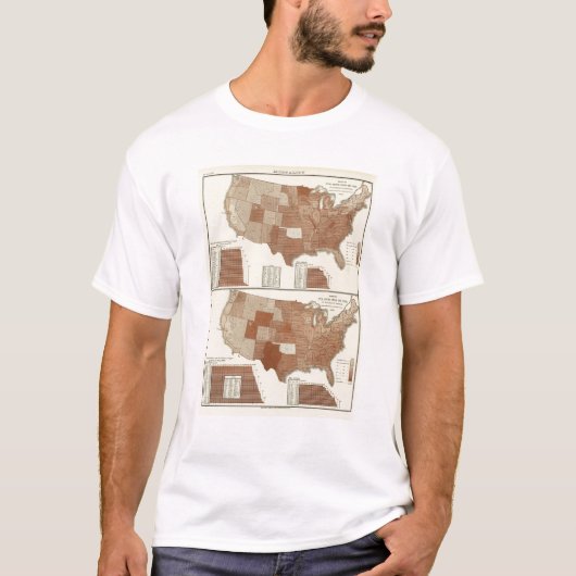 Todesstatistische Karte T-Shirt (Vorderseite)