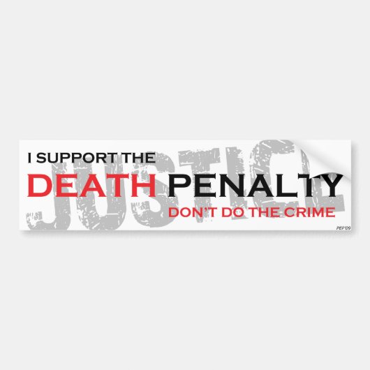 Todesstrafe Autoaufkleber (Vorne)