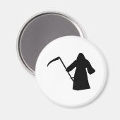 Todessymbol des schwarzen Sensenmanns Magnet (Vorderseite/Rückseite)