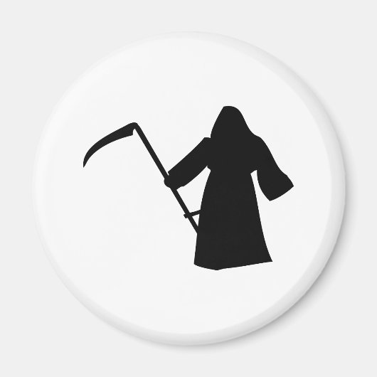 Todessymbol des schwarzen Sensenmanns Magnet (Vorne)