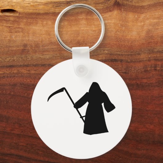 Todessymbol des schwarzen Sensenmanns Schlüsselanhänger (Vorderseite)