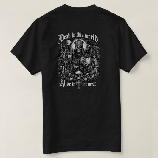 Todesverfallen dieser Welt Christliches T-Shirt (Design Rückseite)