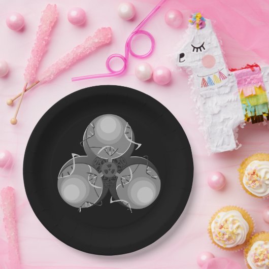 Todesvirus-Biogefährdung Pappteller (Party)