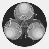 Todesvirus-Biogefährdung Runder Aufkleber (Vorderseite)