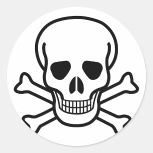 Todesymbol für Schädel und Krebse Runder Aufkleber