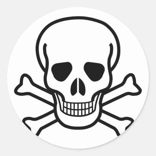 Todesymbol für Schädel und Krebse Runder Aufkleber (Vorderseite)