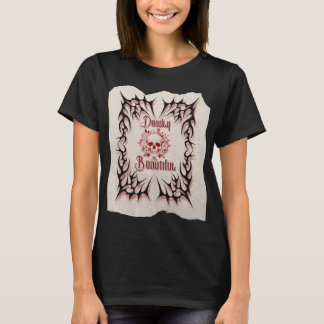 Tödlich Schön – Gothic-Schädel-Blumendesign T-Shirt