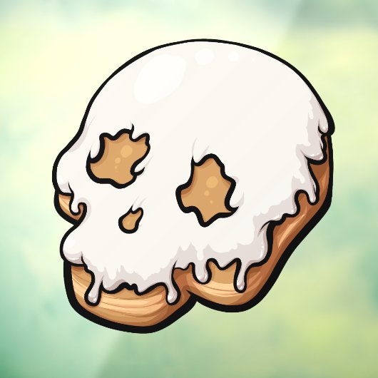 Tödlich süße Schädel-Donut Fensteraufkleber (Blatt 3)