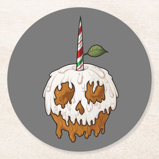 Tödlich Sweet Caramel Apple Skull Runder Pappuntersetzer (Vorderseite)
