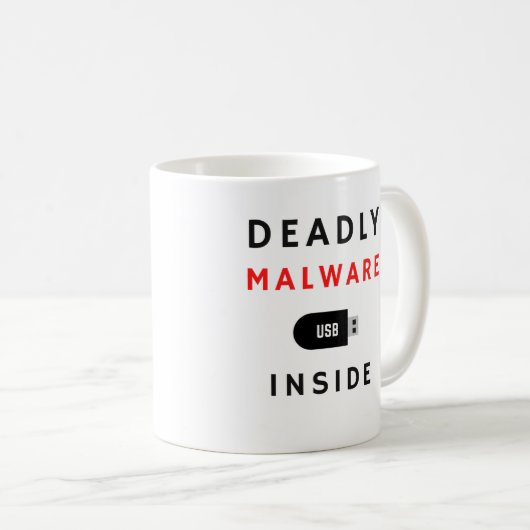 Tödliche Malware Cybersicherheit - Sicherheitsstip Kaffeetasse (VorderseiteRechts)