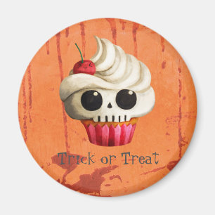 Tödlicher Schädel-kleiner Kuchen Halloweens Magnet