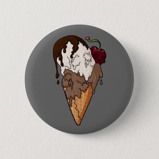 Tödlicher süßer, klassischer Schädeleis Button (Vorderseite)