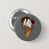 Tödlicher süßer, klassischer Schädeleis Button (Vorne & Hinten)