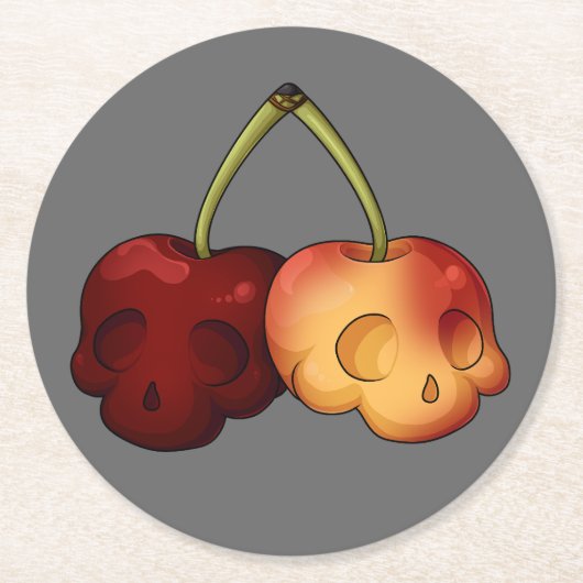 Tödlicher Sweet Cherry Skull Untersetzer (Vorderseite)