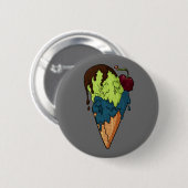 Tödlicher Sweet Mystery Skull Ice Cream Button (Vorne & Hinten)