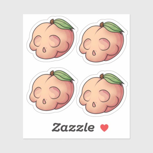 Tödlicher Sweet Skull Peach Aufkleber (Blatt)