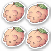 Tödlicher Sweet Skull Peach Aufkleber (Vorderseite)