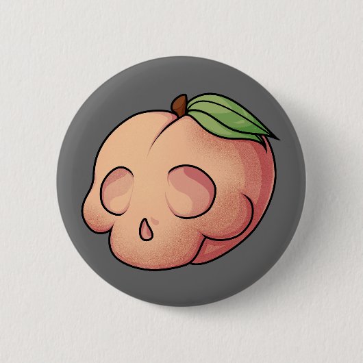 Tödlicher Sweet Skull Peach Button (Vorderseite)