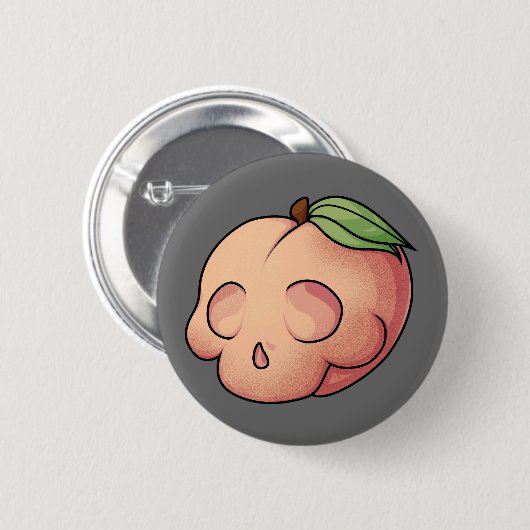 Tödlicher Sweet Skull Peach Button (Vorne & Hinten)