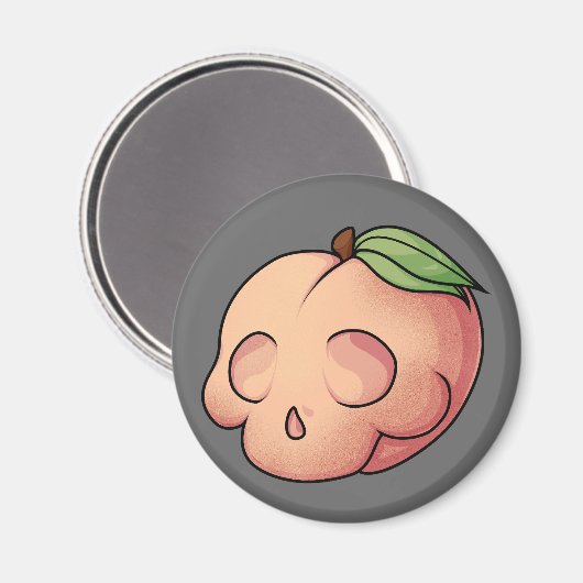 Tödlicher Sweet Skull Peach Magnet (Vorderseite/Rückseite)