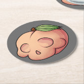 Tödlicher Sweet Skull Peach Runder Pappuntersetzer (Angewinkelt)