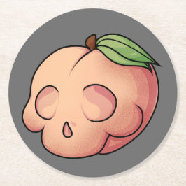 Tödlicher Sweet Skull Peach Runder Pappuntersetzer