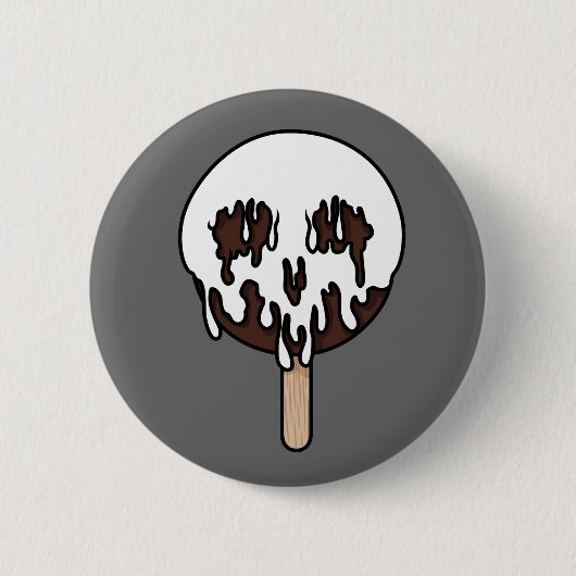 Tödlicher Sweet Vanilla Skull Ice Pop Button (Vorderseite)