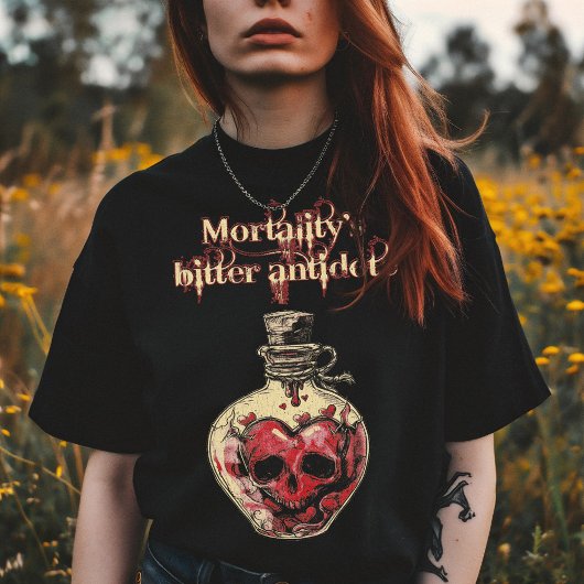 Tödliches bitteres Antidot Totenkopf Herz Gothic L T-Shirt