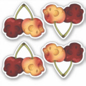 Tödliches Sweet Cherry Skull Sticker Set (Vorderseite)