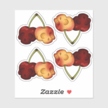 Tödliches Sweet Cherry Skull Sticker Set
