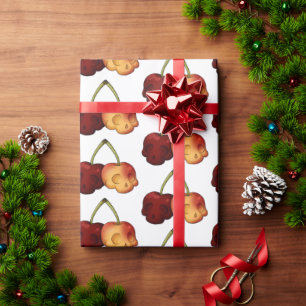 Tödliches Sweet Cherry Skull Wrapping Paper Geschenkpapier