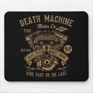 Todmaschine Harley Motorfahrt schnell oder Die Mousepad