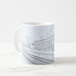 Todmorden Railway Station Minimalist Pencil Sketch Kaffeetasse