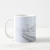 Todmorden Railway Station Minimalist Pencil Sketch Kaffeetasse (Links)