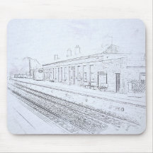 Todmorden Railway Station Minimalist Pencil Sketch