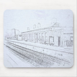 Todmorden Railway Station Minimalist Pencil Sketch Mousepad