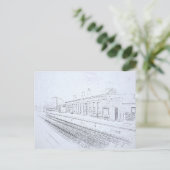 Todmorden Railway Station Minimalist Pencil Sketch Postkarte (Stehend Vorderseite)