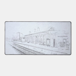 Todmorden Railway Station Minimalist Pencil Sketch Schreibtischunterlage