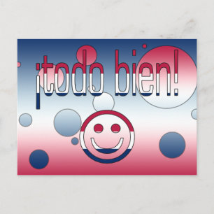 ¡Todo Bien! America Flag Colors Pop Art Postkarte