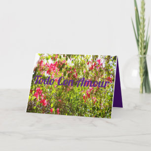 Todo Con Amour rosa Blume Blumendesign Blätter Karte