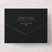 Todo En Uno Boda Esmeralda Dorado Lettering All In One Einladung (Rückseite)