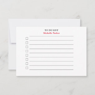 TODO-LISTE Minimalistisch Modern Linierte Kontroll Dankeskarte